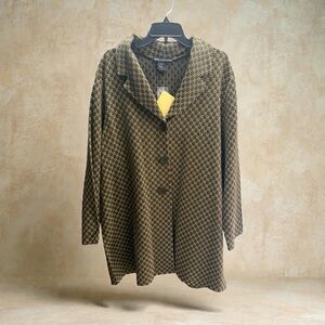 Nina Leonard long knit jacket coat topper plus 2x